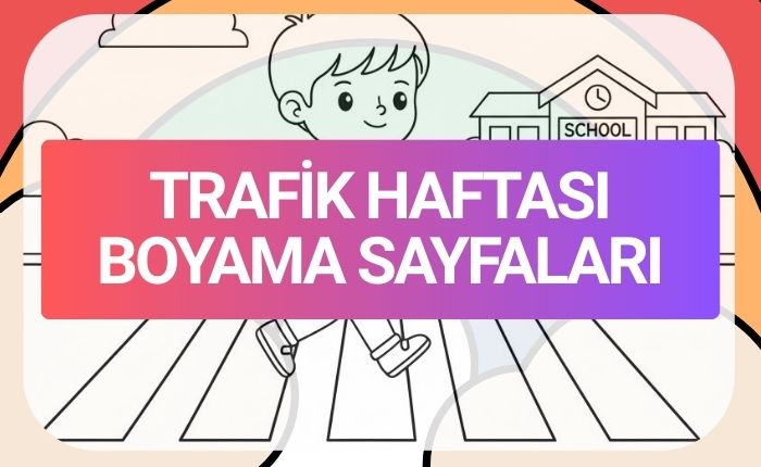 Trafik haftası boyama sayfası